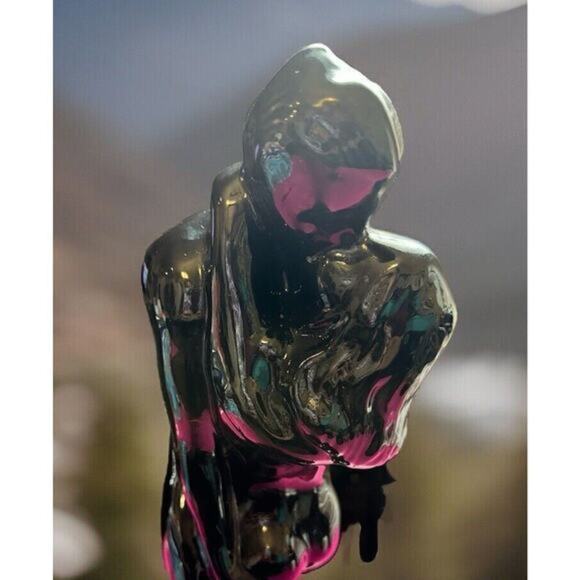 1960s Vintage Mid Century Modern “The Lovers” Ceramic Statue In Black LARGE 16in - Picture 3 of 16